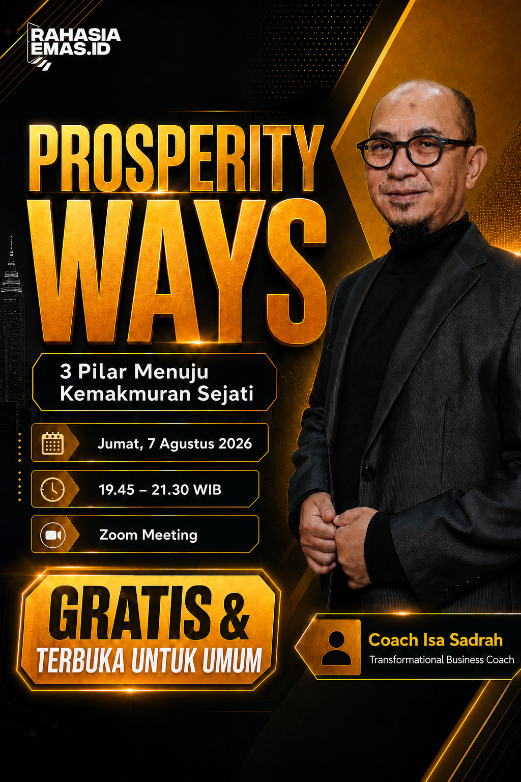 Flyer Prosperity Ways bersama Coach Isa Sadrah